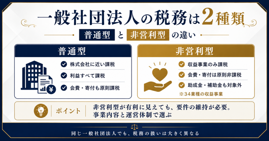 普通型と非営利型の違い説明画像