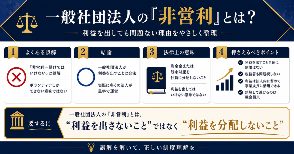 「非営利とは?」利益を出してもよい理由の開設画像